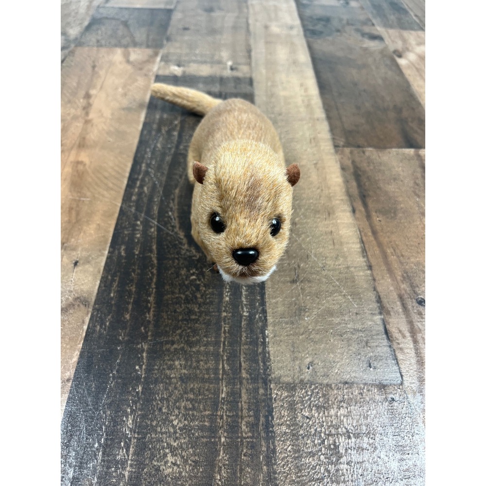 Realistic Tan River Otter Plush Stuffed Animal Wildlife Toy White Underbelly